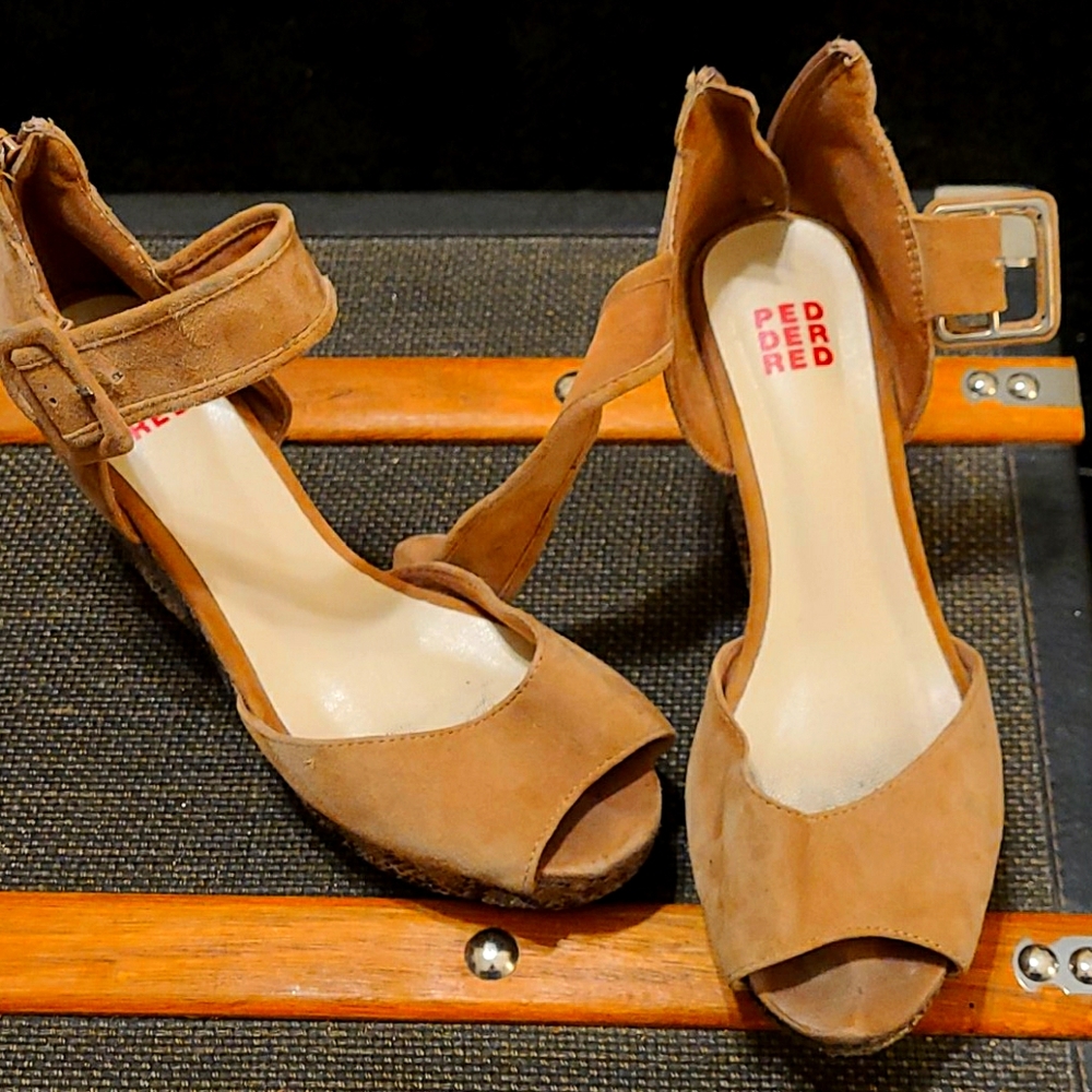 Suede and Snakeskin Wedges- WICKED COOL!